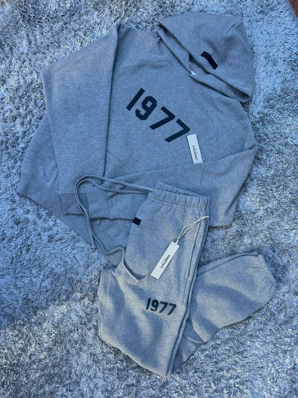 Fear of God Essentials 1977 Hoodie & Sweatpants Set Grey Size S